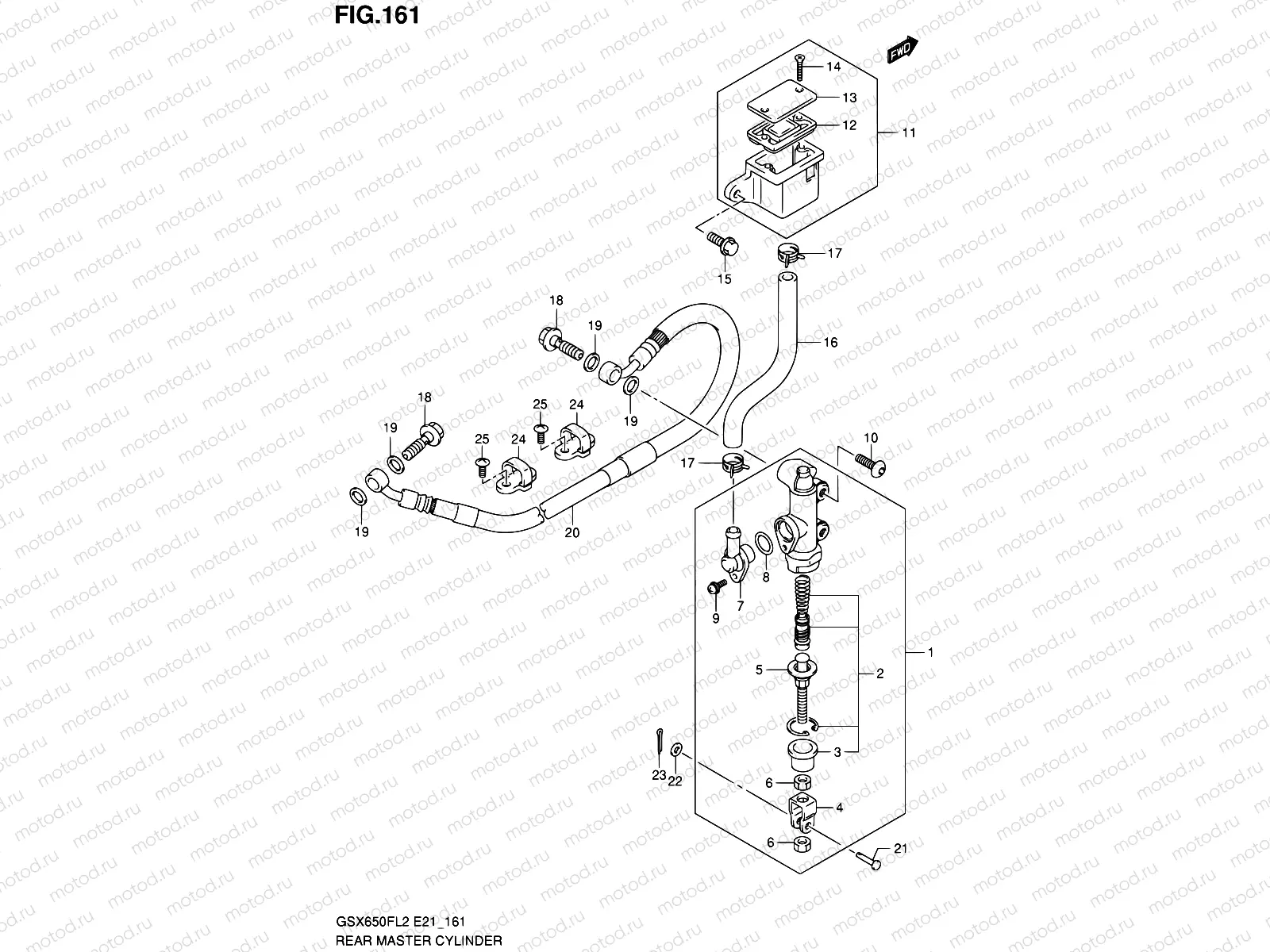 161 - REAR MASTER CYLINDER (GSX650FUL2 E24)
