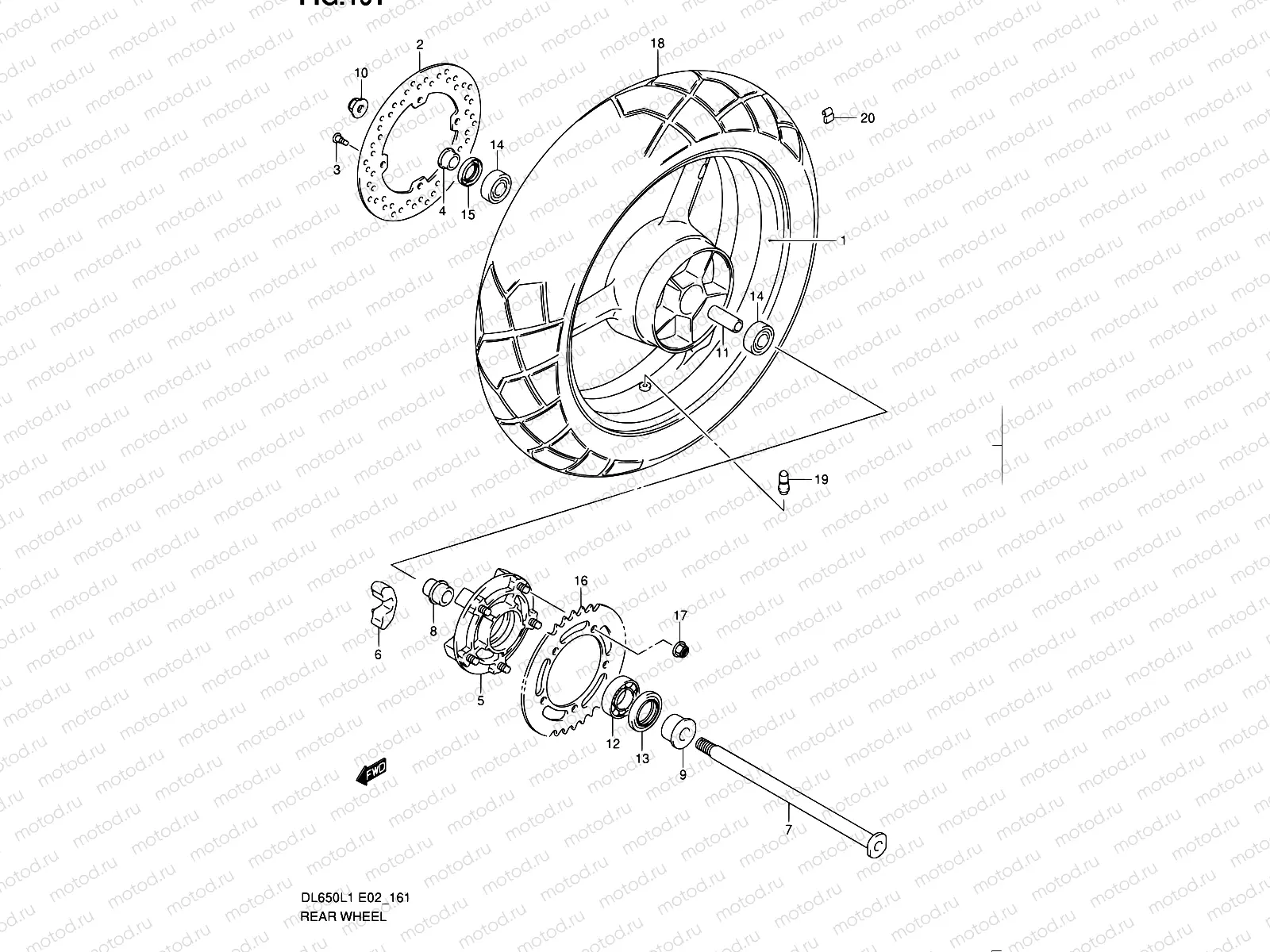 161 - REAR WHEEL (DL650L1 E02)