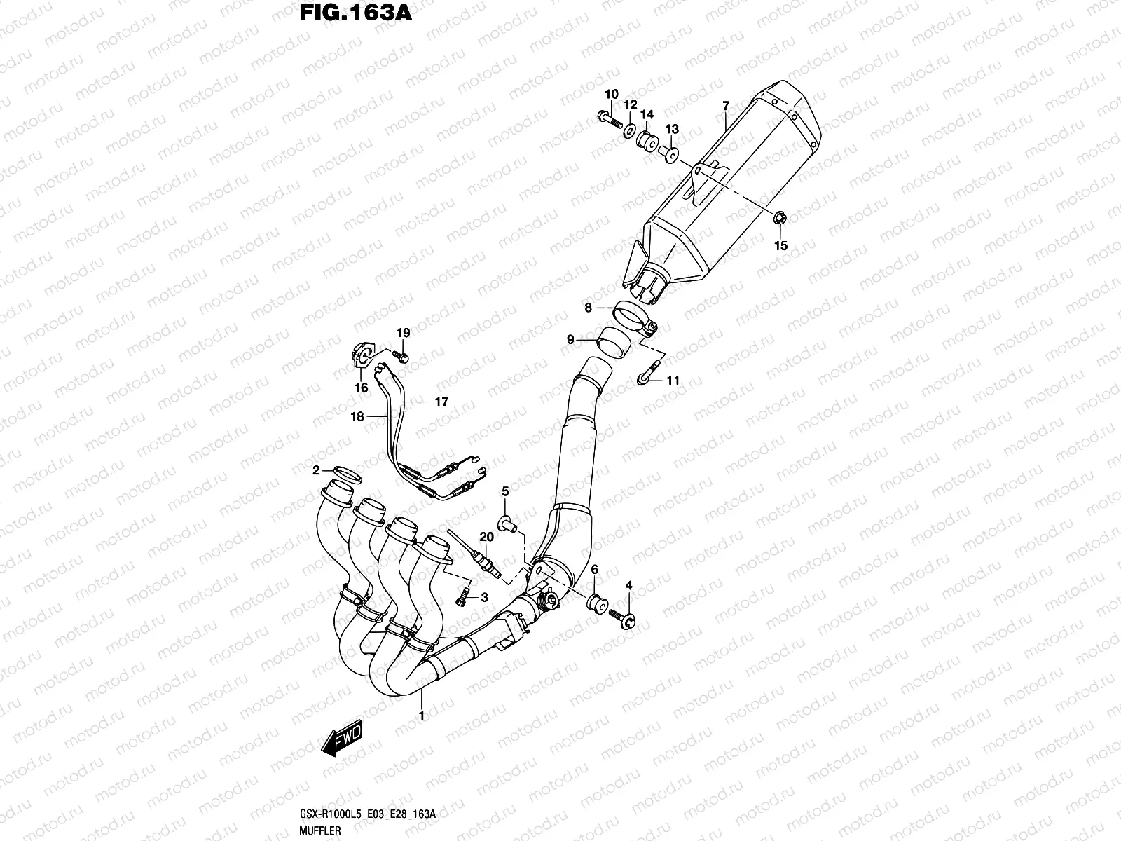 163A - MUFFLER (GSX-R1000L5 E03)