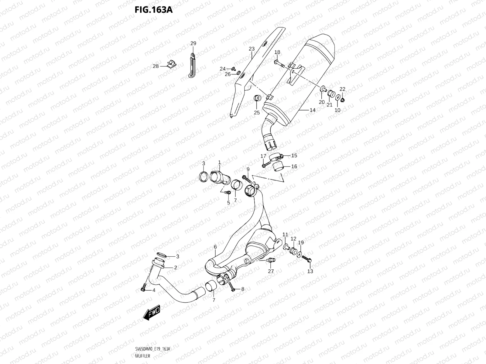 163A - MUFFLER (SV650A,SV650AU)