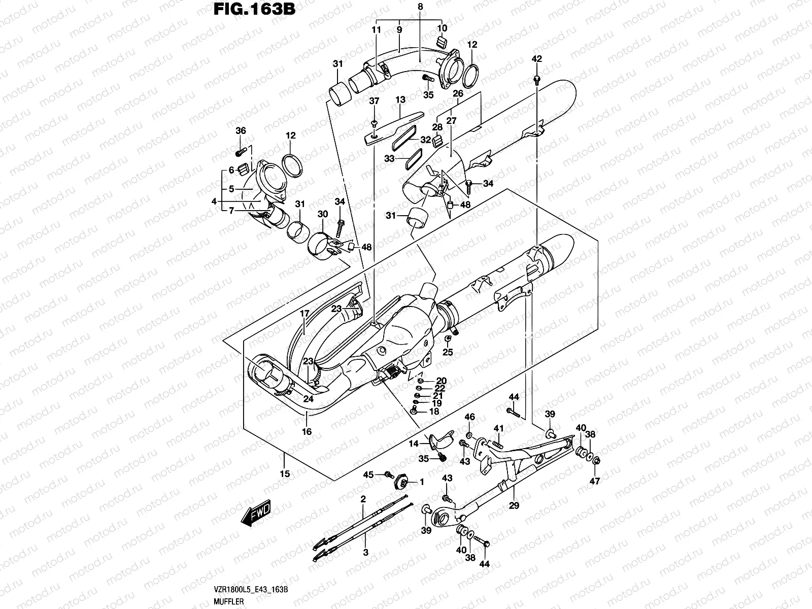 163B - MUFFLER (VZR1800BZL5 E43)
