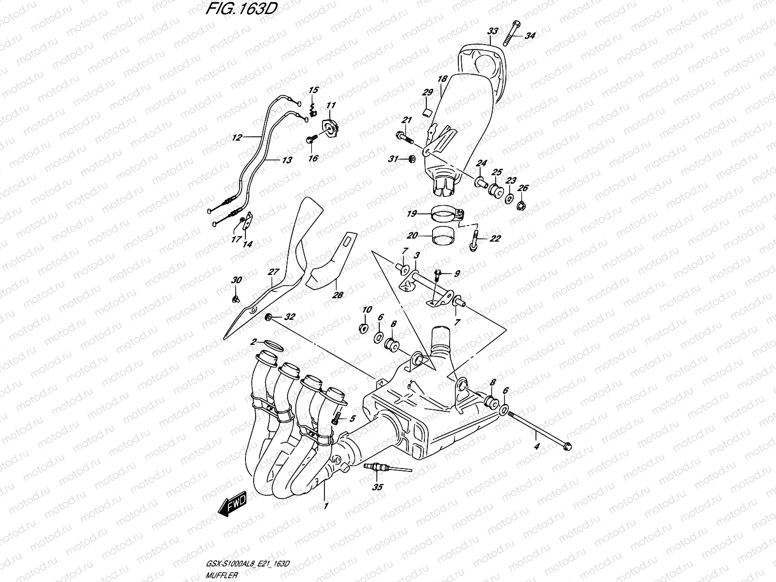163D - MUFFLER (GSX-S1000AZUFL8 E21)