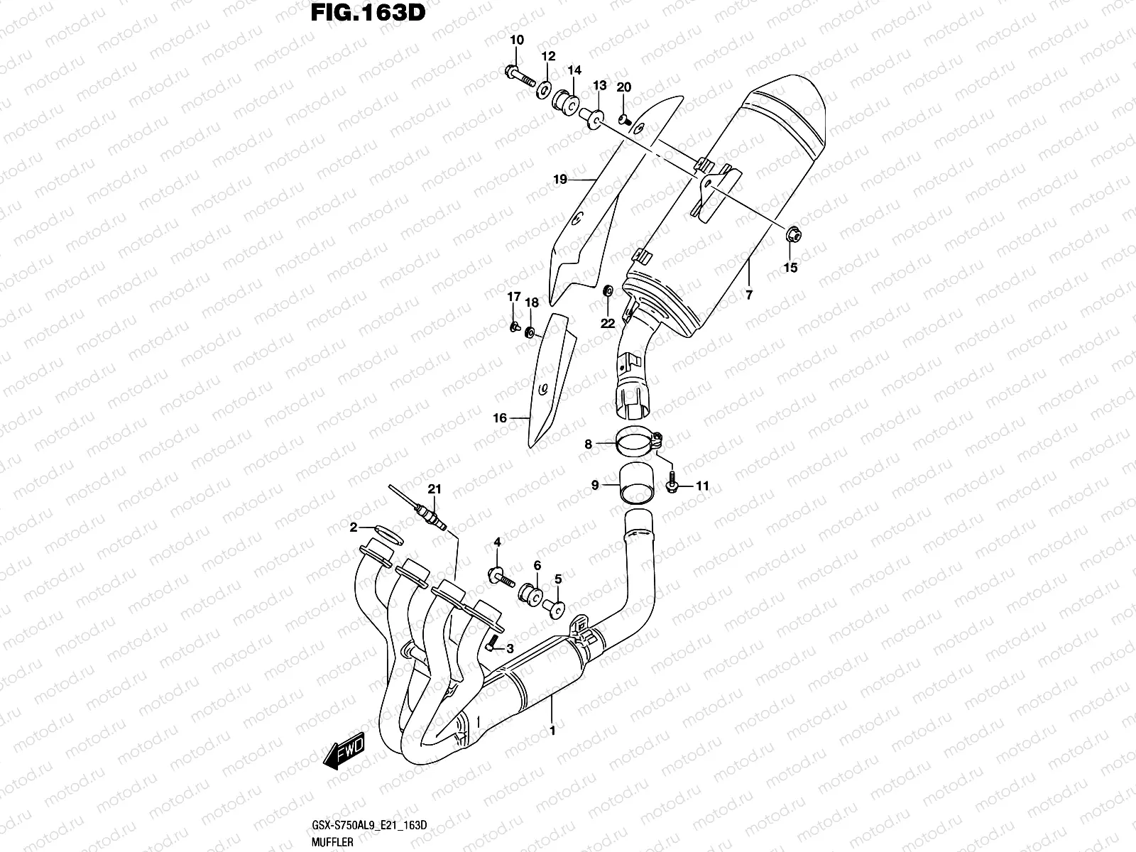 163D - MUFFLER (GSX-S750UQYL9 E21)