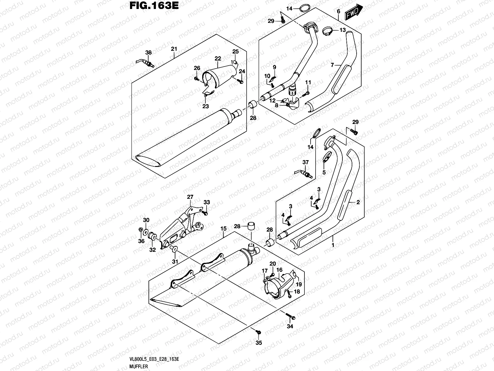 163E - MUFFLER (VL800TL5 E33)