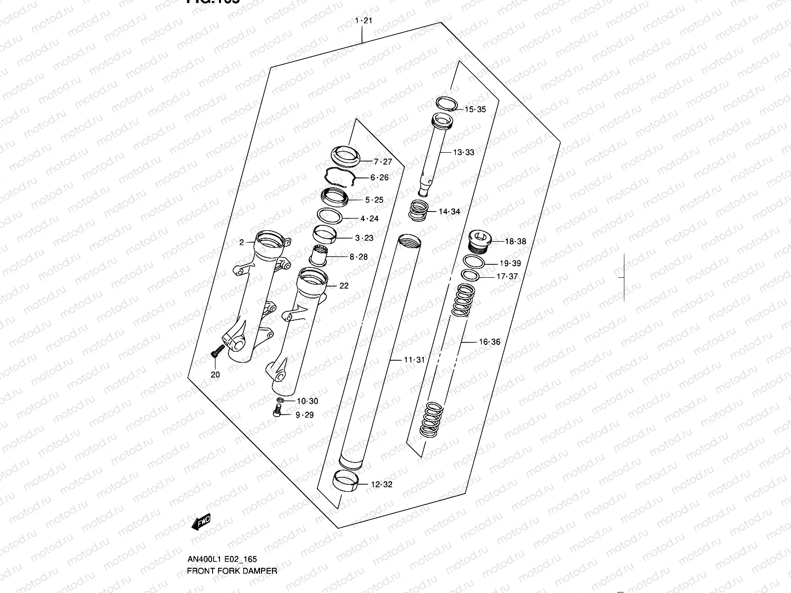 165 - FRONT FORK DAMPER (AN400L1 E02)