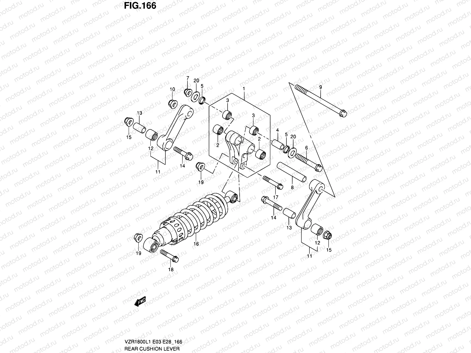 166 - REAR CUSHION LEVER (VZR1800ZL1 E28)