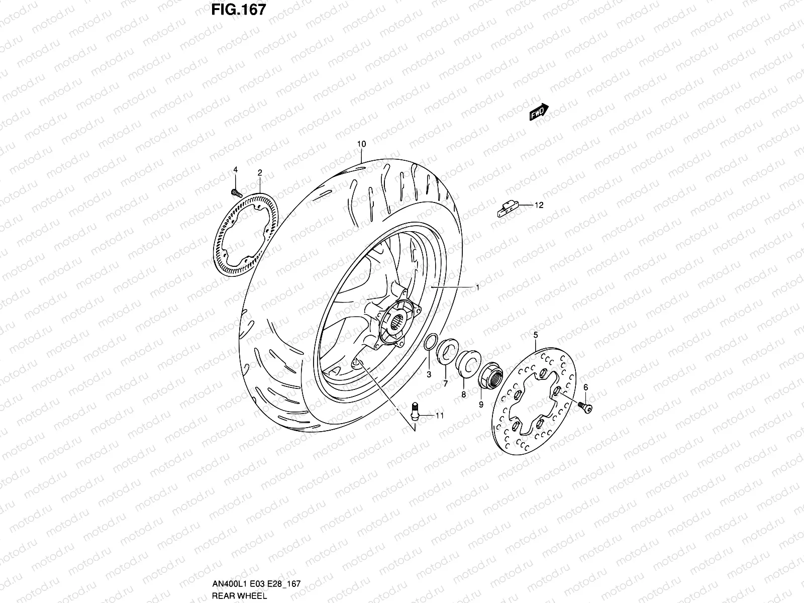 167 - REAR WHEEL (AN400ZAL1 E28)