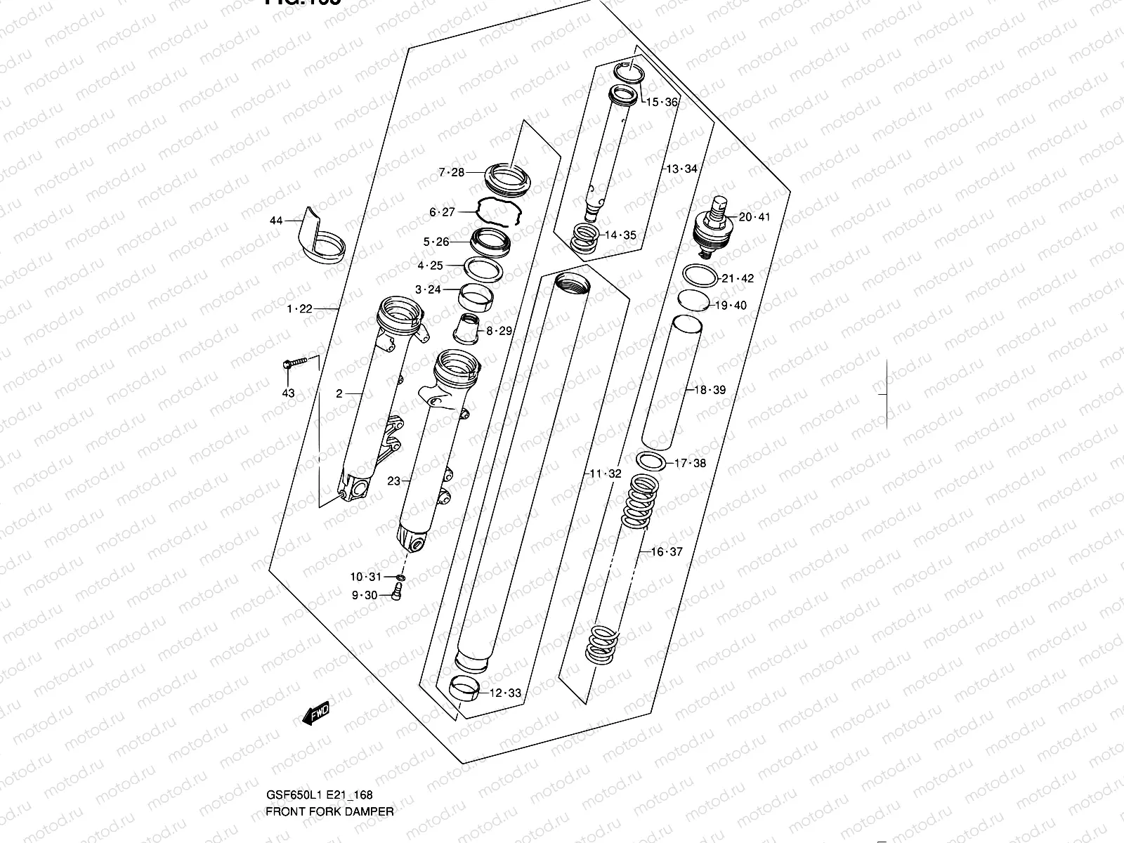 168 - FRONT FORK DAMPER (GSF650L1 E21)