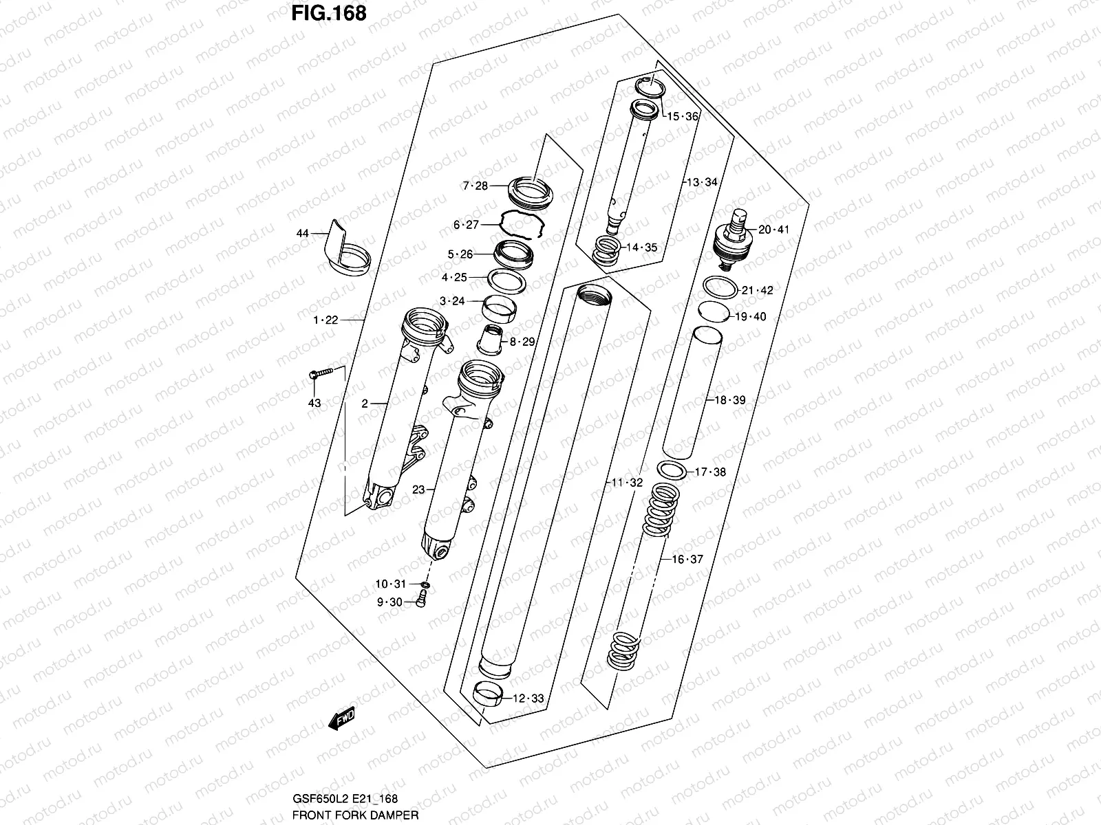 168 - FRONT FORK DAMPER (GSF650L2 E21)