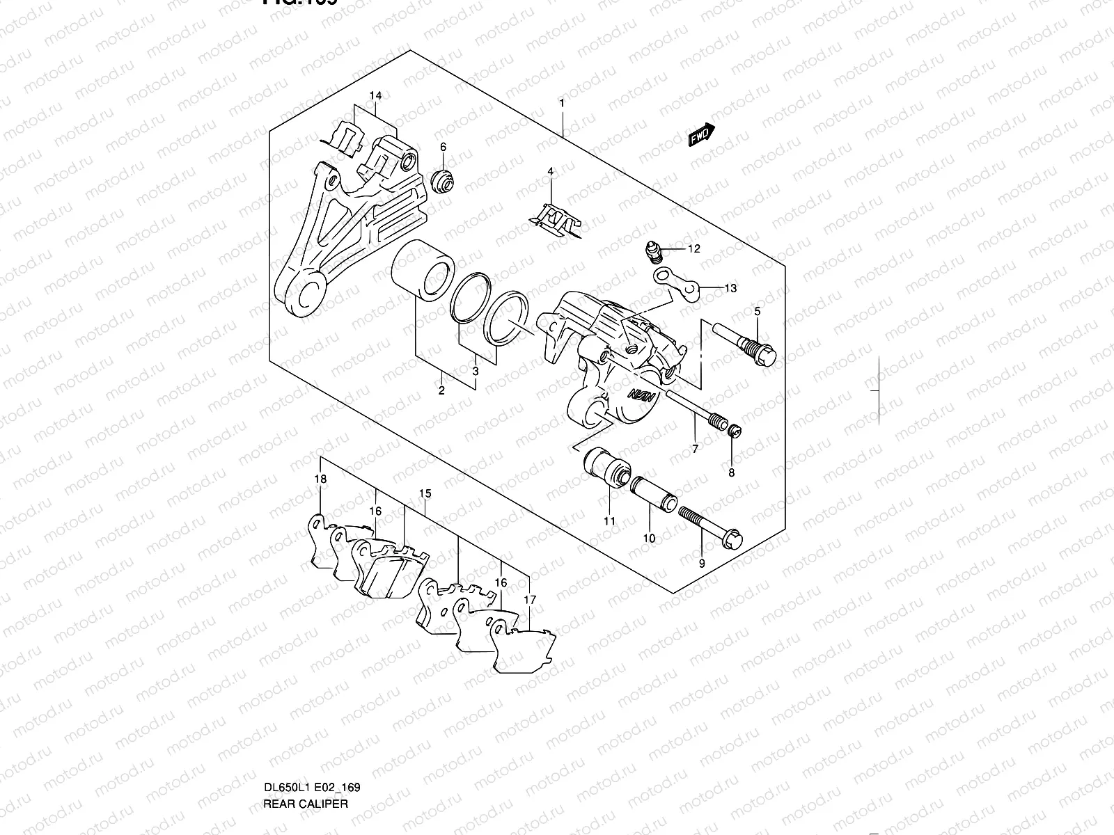 169 - REAR CALIPER (DL650L1 E02)