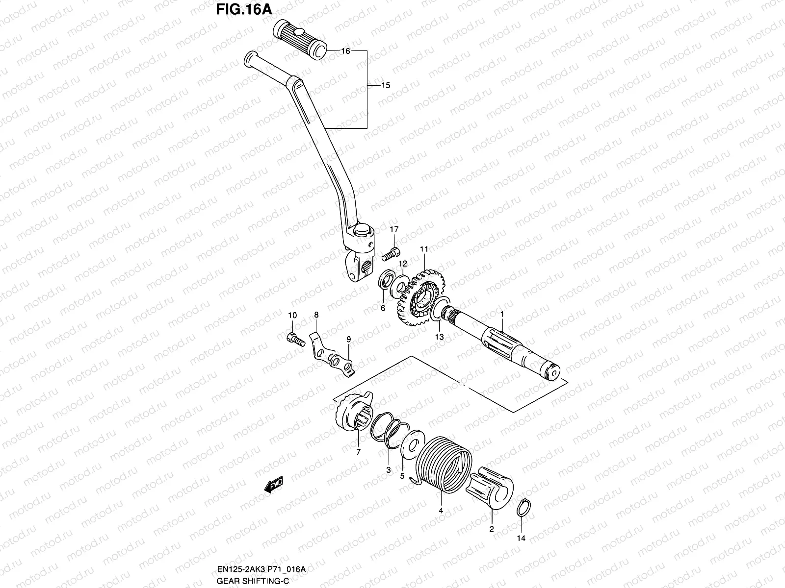 16A - KICK STARTER (EN125HUK4/HUK7/HUK8/HUZK6)