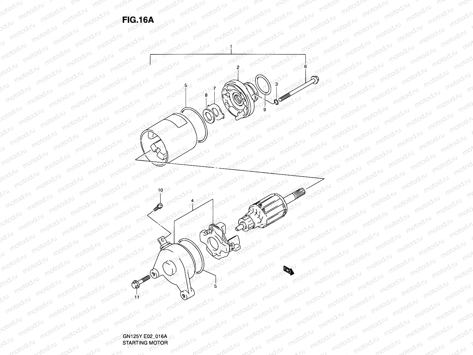 16A - STARTING MOTOR (MODEL K1)