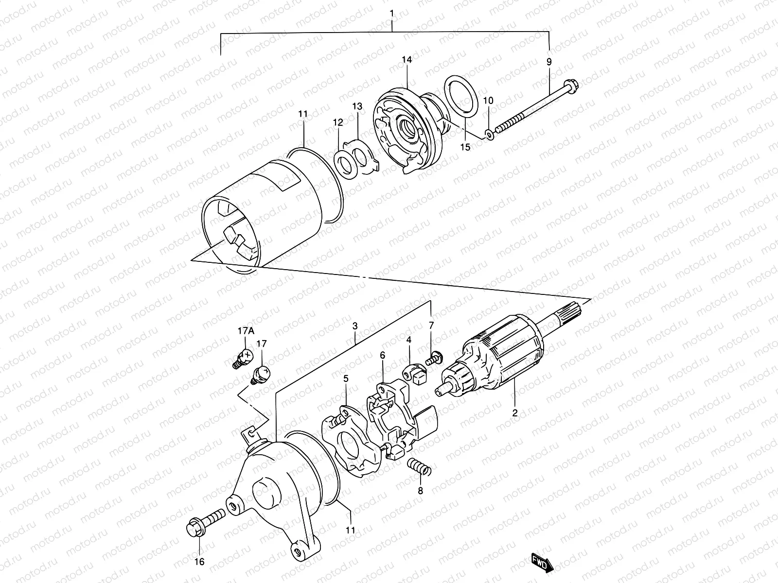 16A - STARTING MOTOR (MODEL M/N/R)