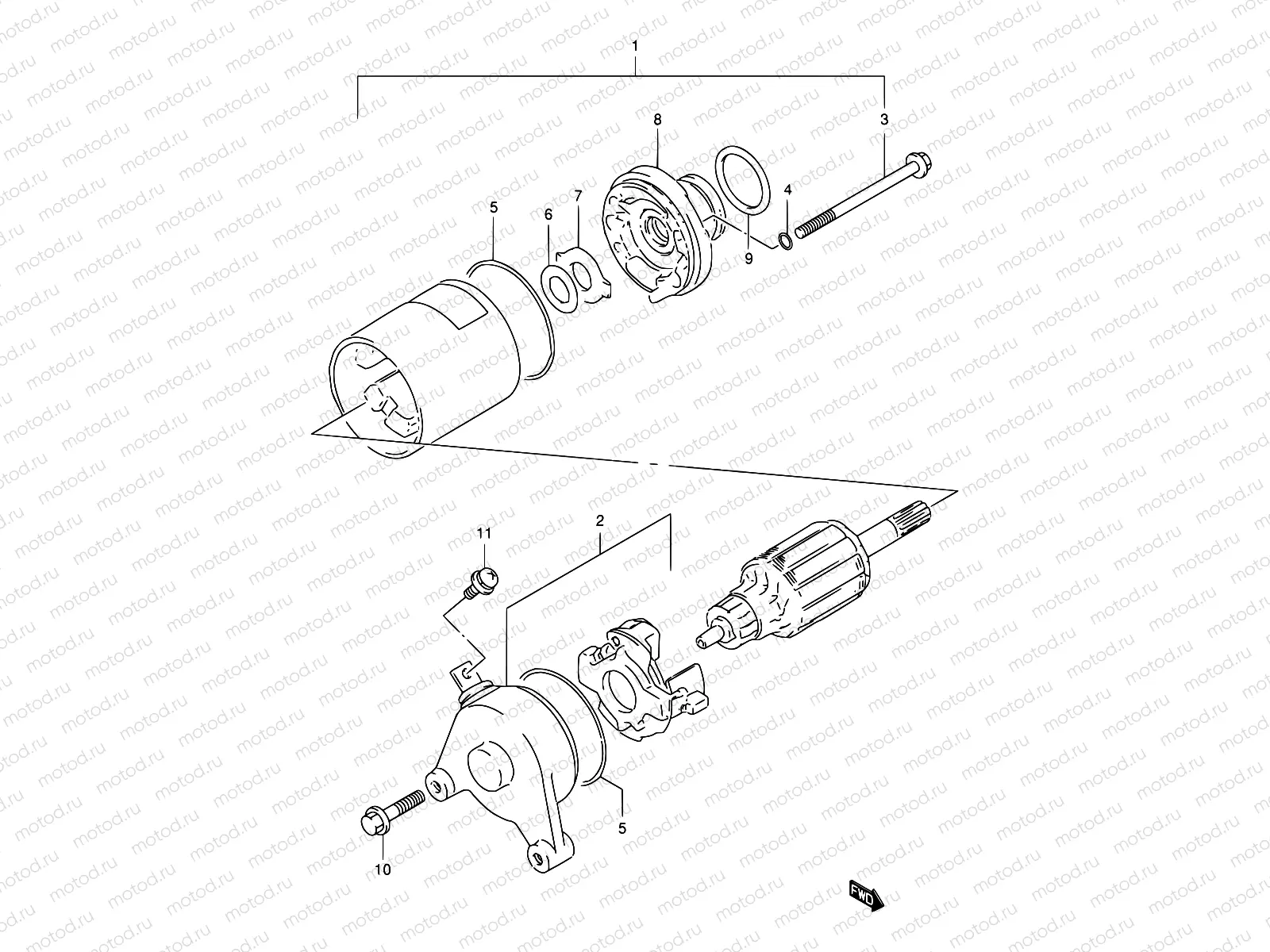 16A - STARTING MOTOR (MODEL Y)