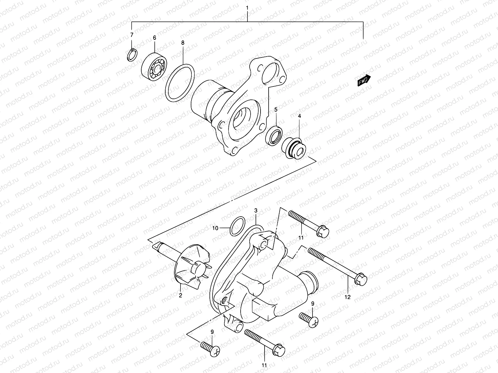 16A - WATER PUMP (MODEL K1/K2)