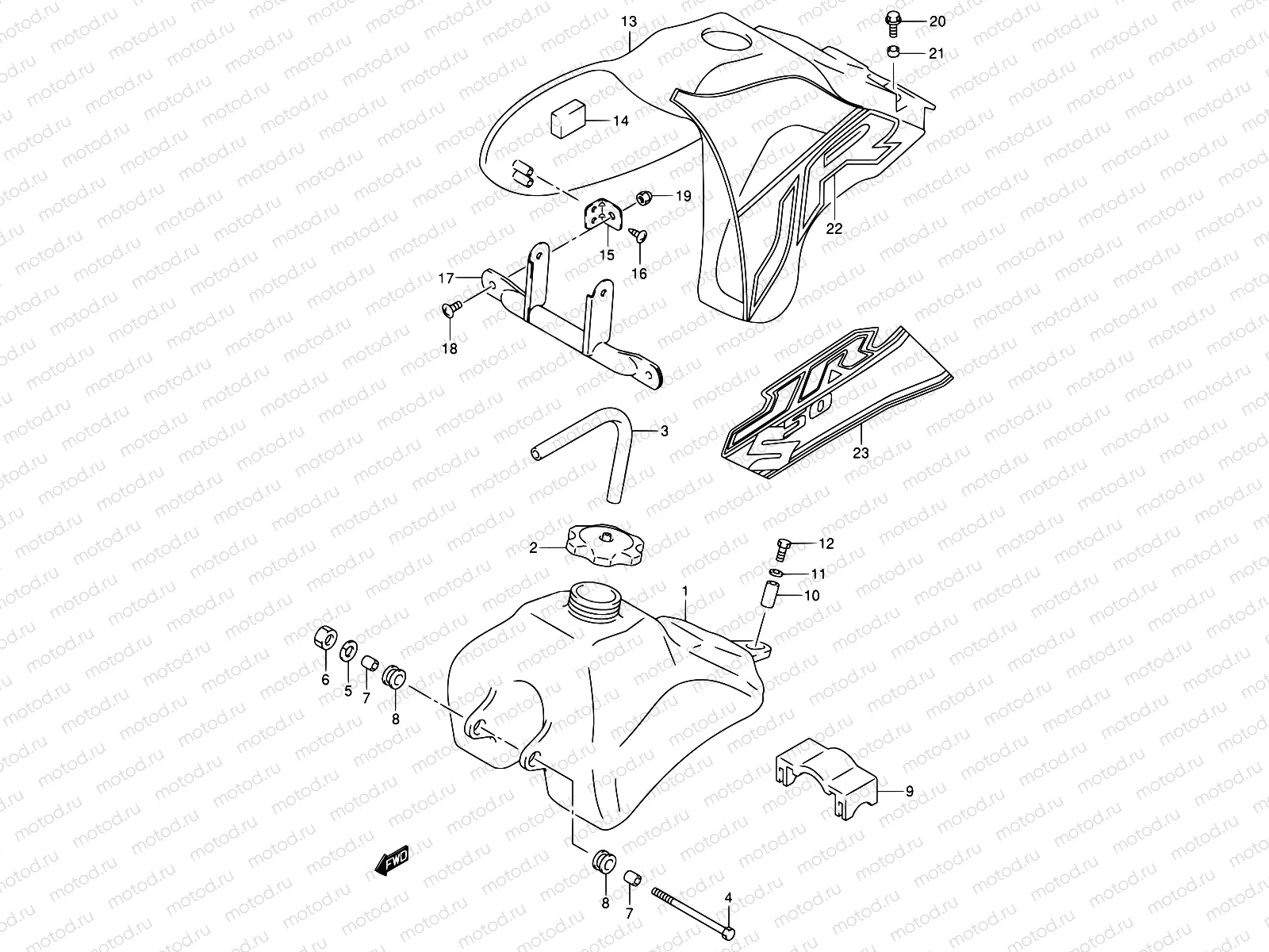 17 - FUEL TANK (MODEL Y/K1)