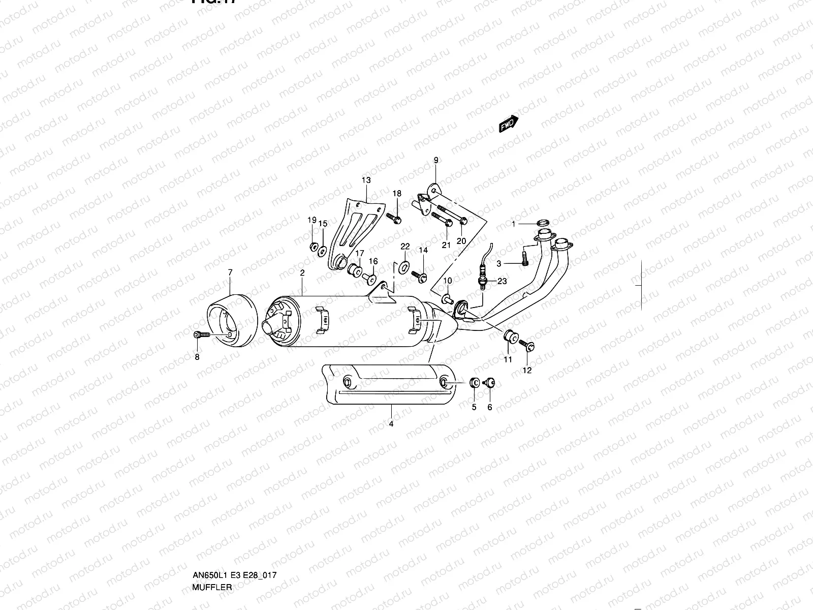 17 - MUFFLER (AN650L1 E03)