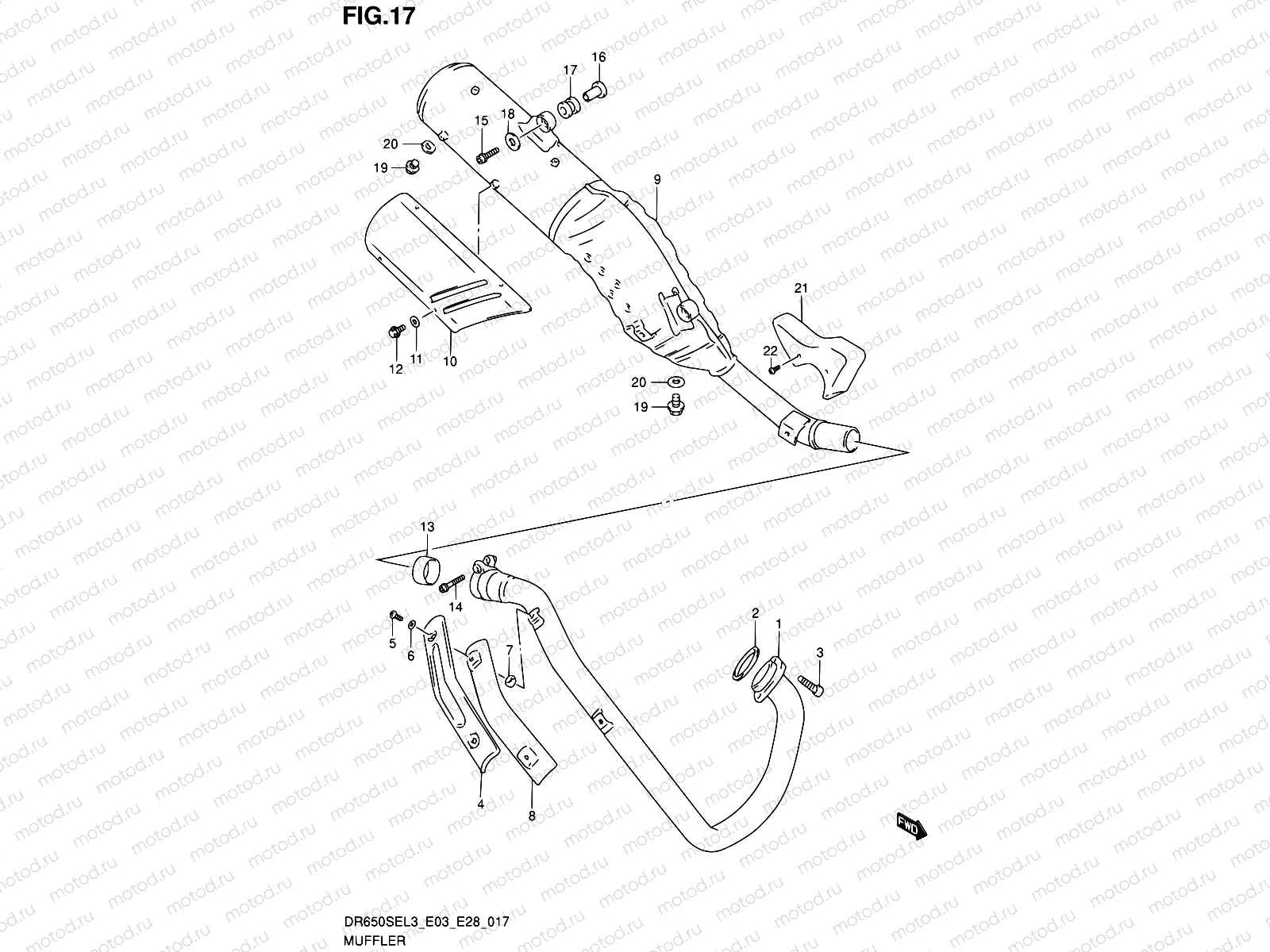 17 - MUFFLER (DR650SEL3 E33)