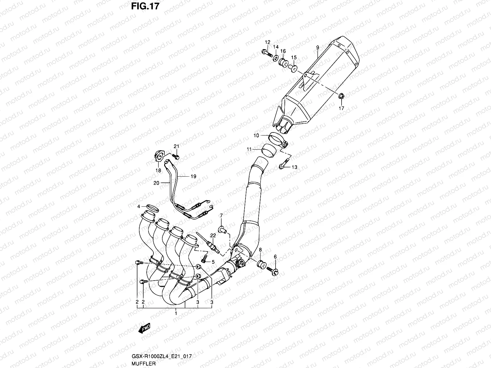 17 - MUFFLER (GSX-R1000ZL4 E21)