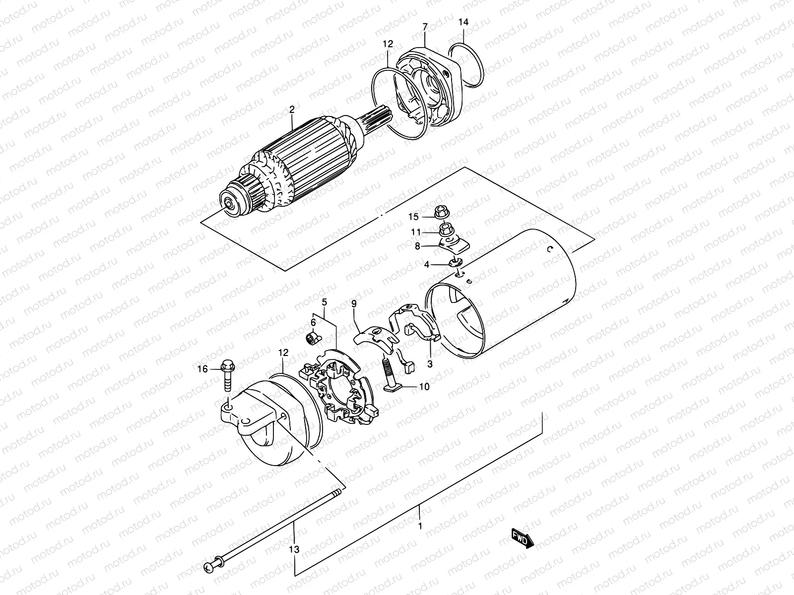 17 - STARTING MOTOR (SEE NOTE)