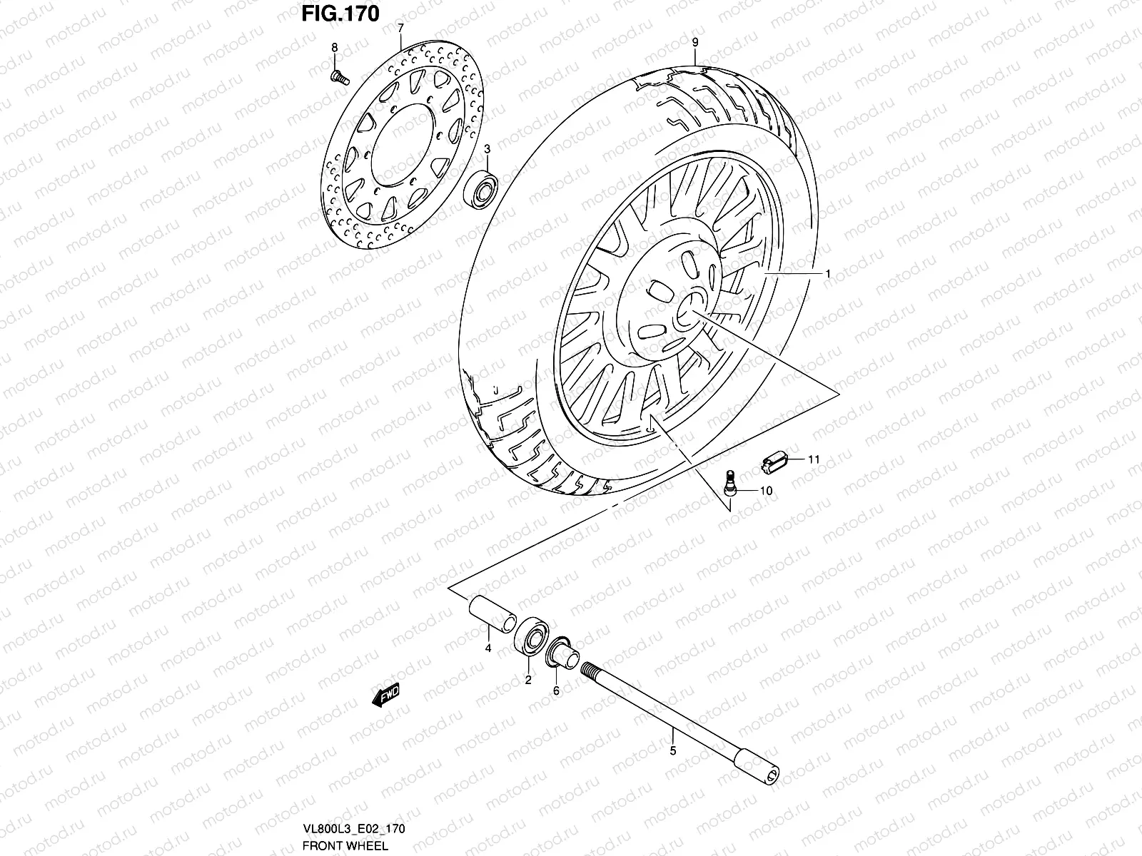 170 - FRONT WHEEL (VL800CL3 E24)