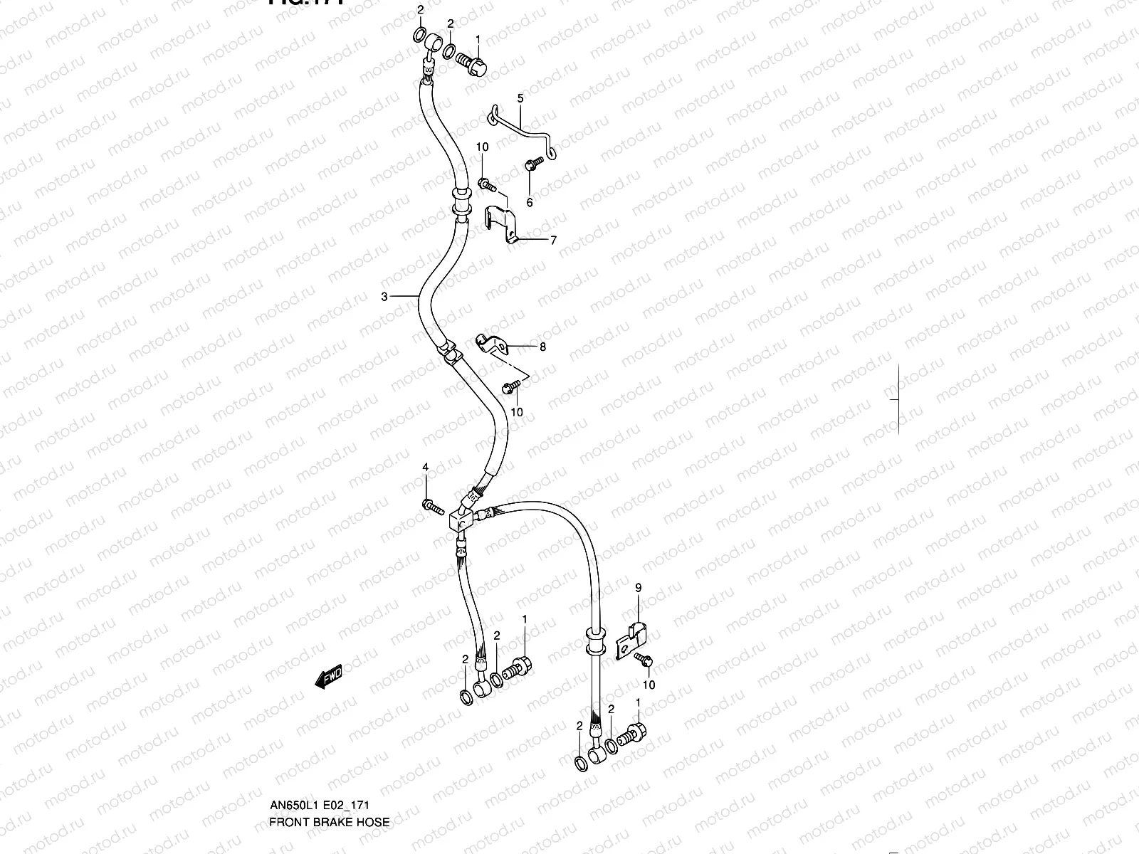171 - FRONT BRAKE HOSE (AN650L1 E19)