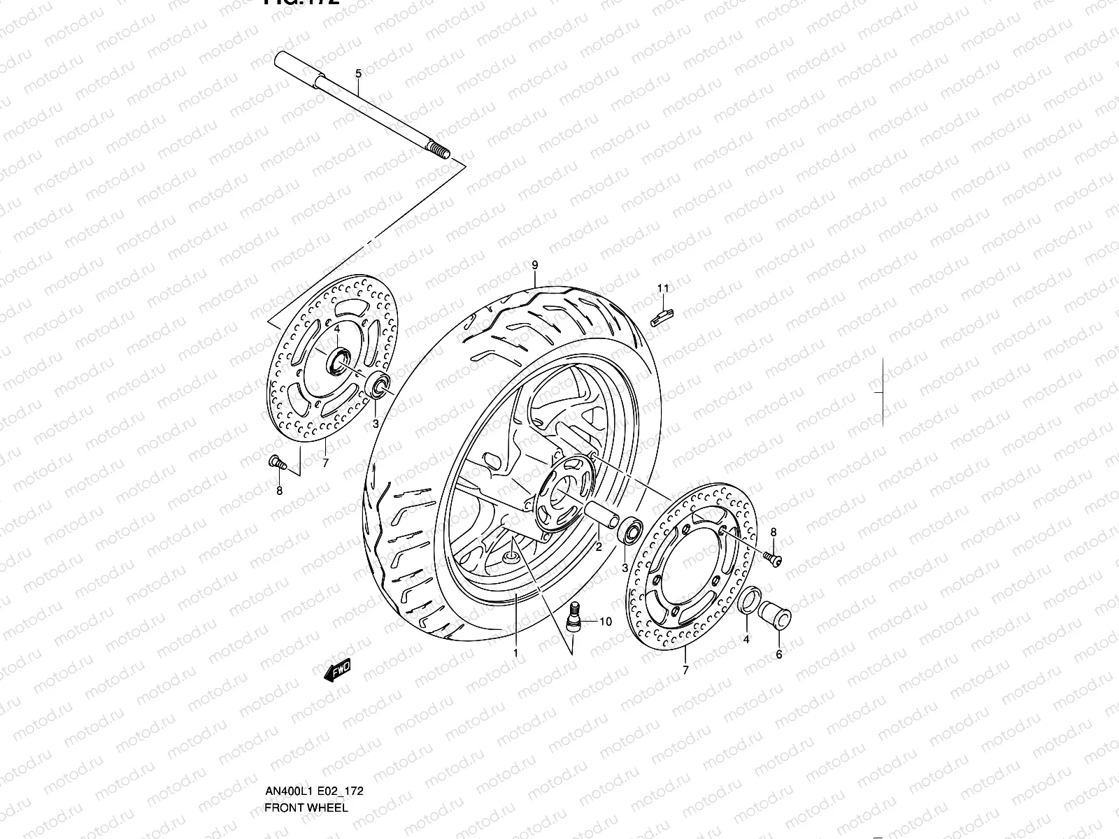 172 - FRONT WHEEL (AN400L1 E19)
