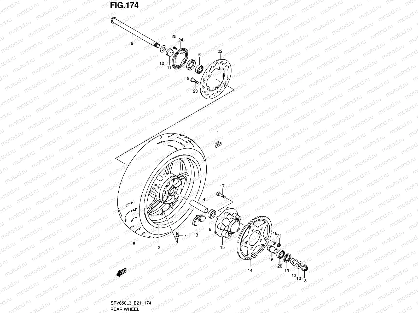 174 - REAR WHEEL (SFV650AUEL3 E21)