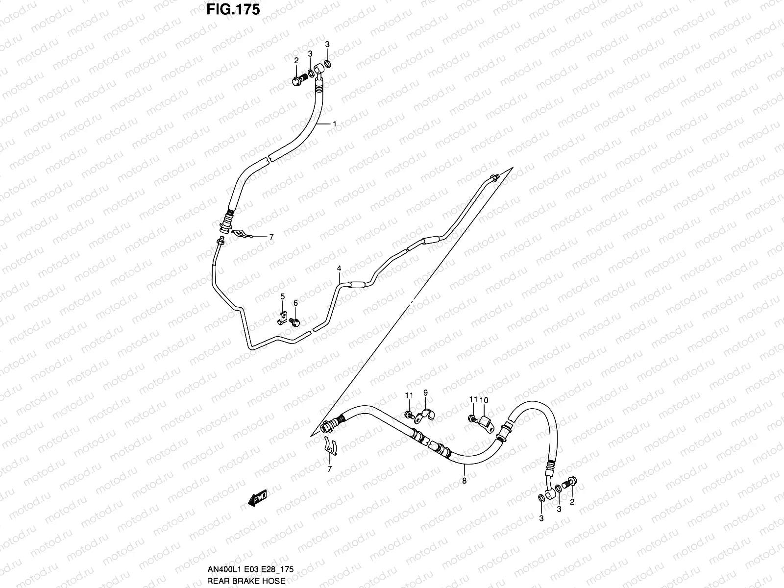 175 - REAR BRAKE HOSE (AN400L1 E33)