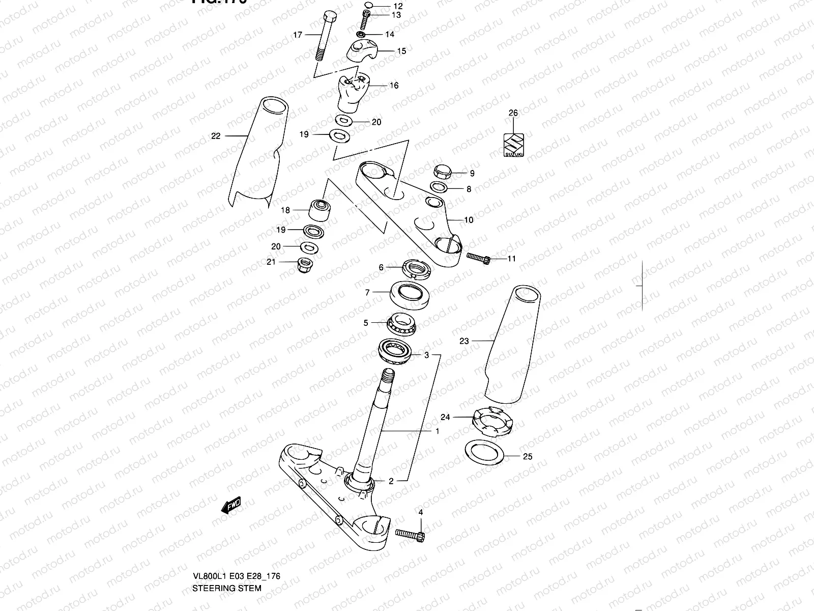 176 - STEERING STEM (VL800L1 E33)
