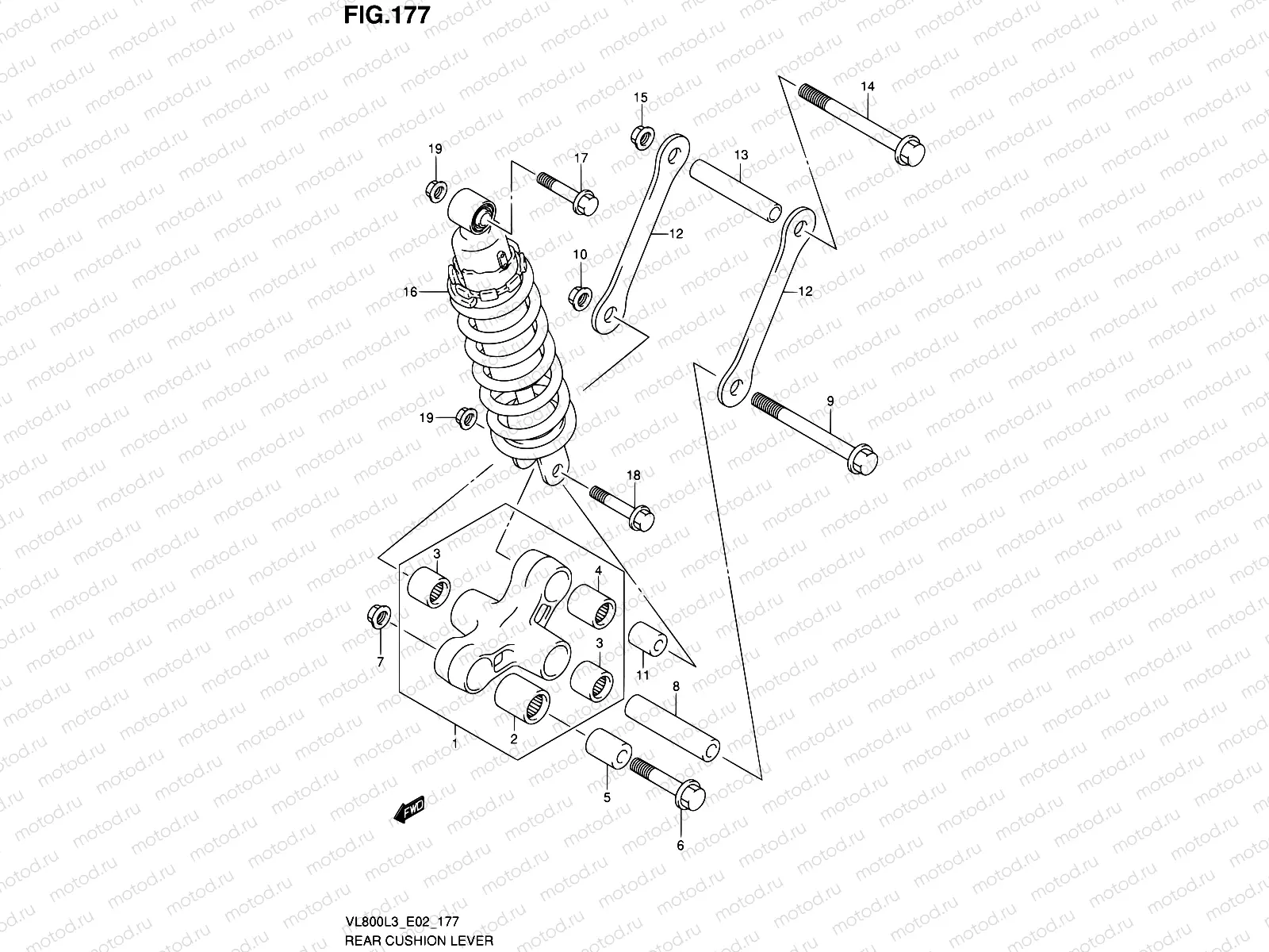 177 - REAR CUSHION LEVER (VL800L3 E19)