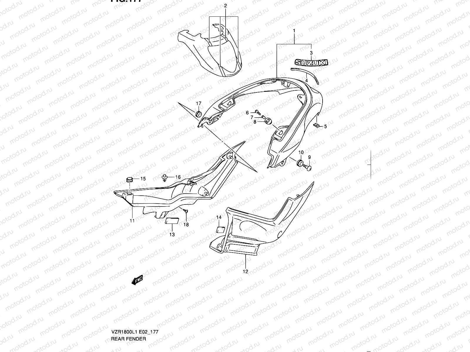 177 - REAR FENDER (VZR1800ZL1 E19)