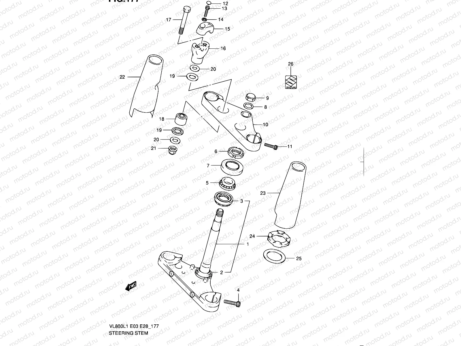 177 - STEERING STEM (VL800CL1 E03)