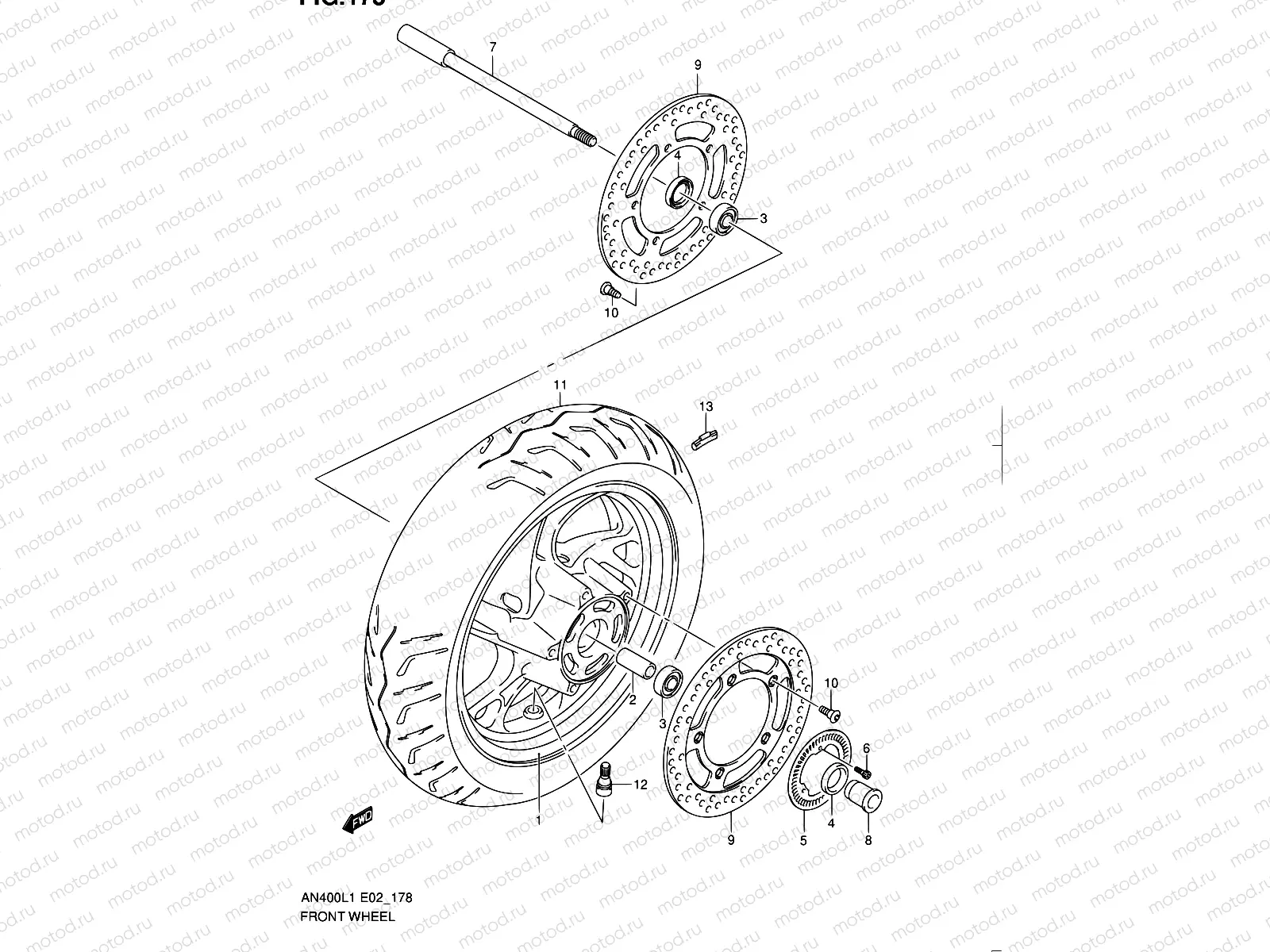 178 - FRONT WHEEL (AN400ZAL1 E51)