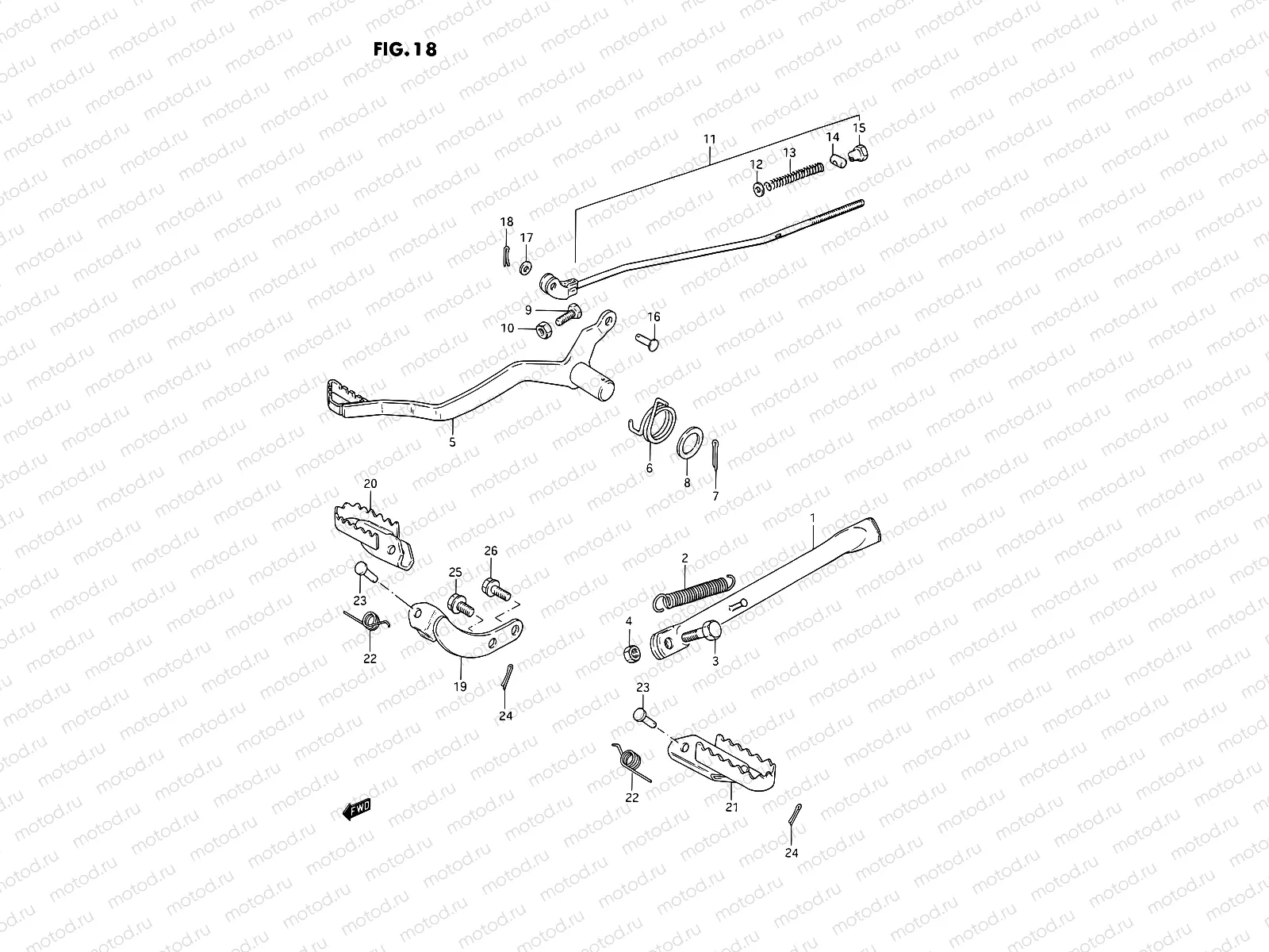 18 - PROP STAND - BRAKE PEDAL