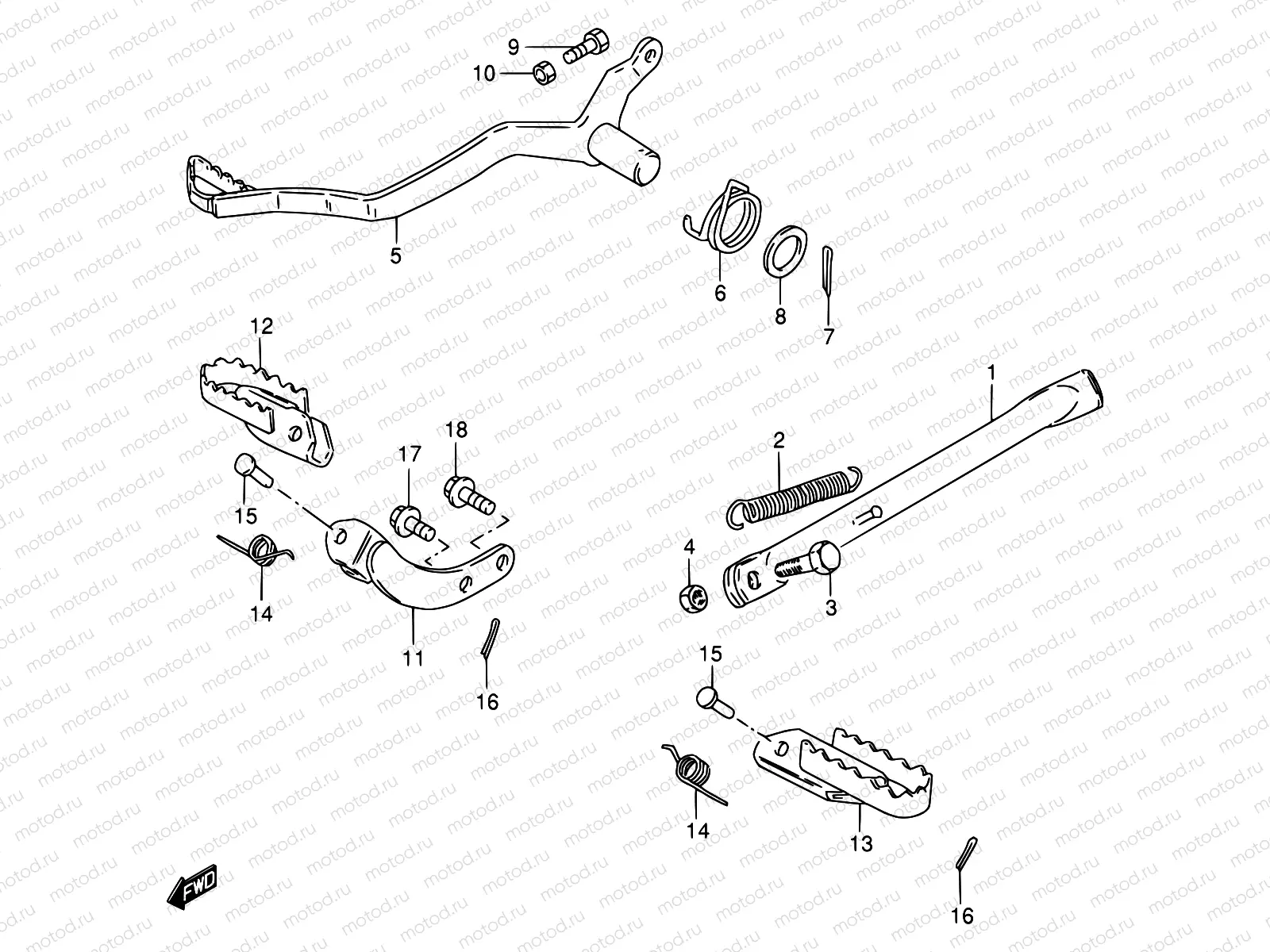 18 - PROP STAND - BRAKE PEDAL