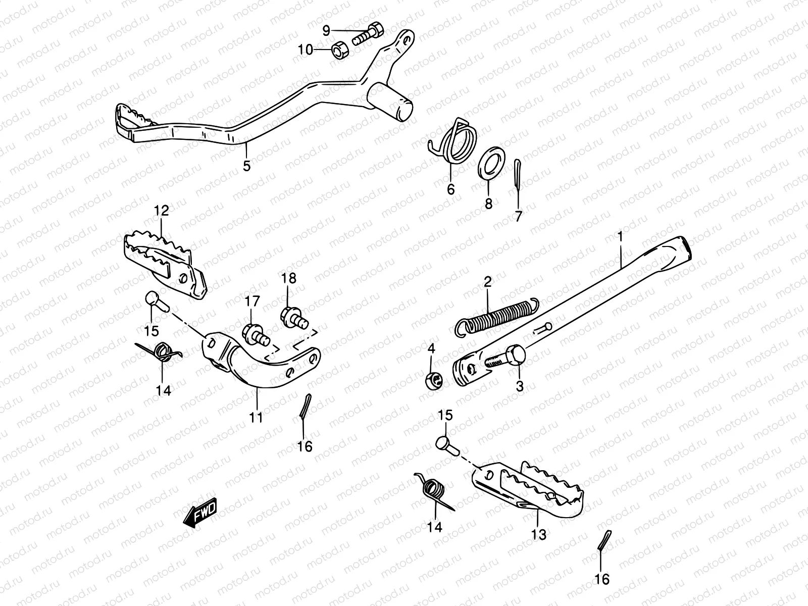 18 - PROP STAND - BRAKE PEDAL