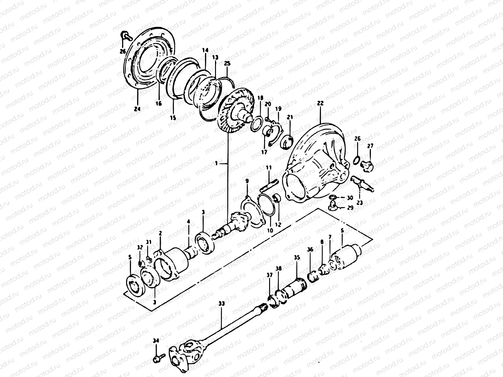 18 - PROPELLER SHAFT - FINAL DRIVE GEAR