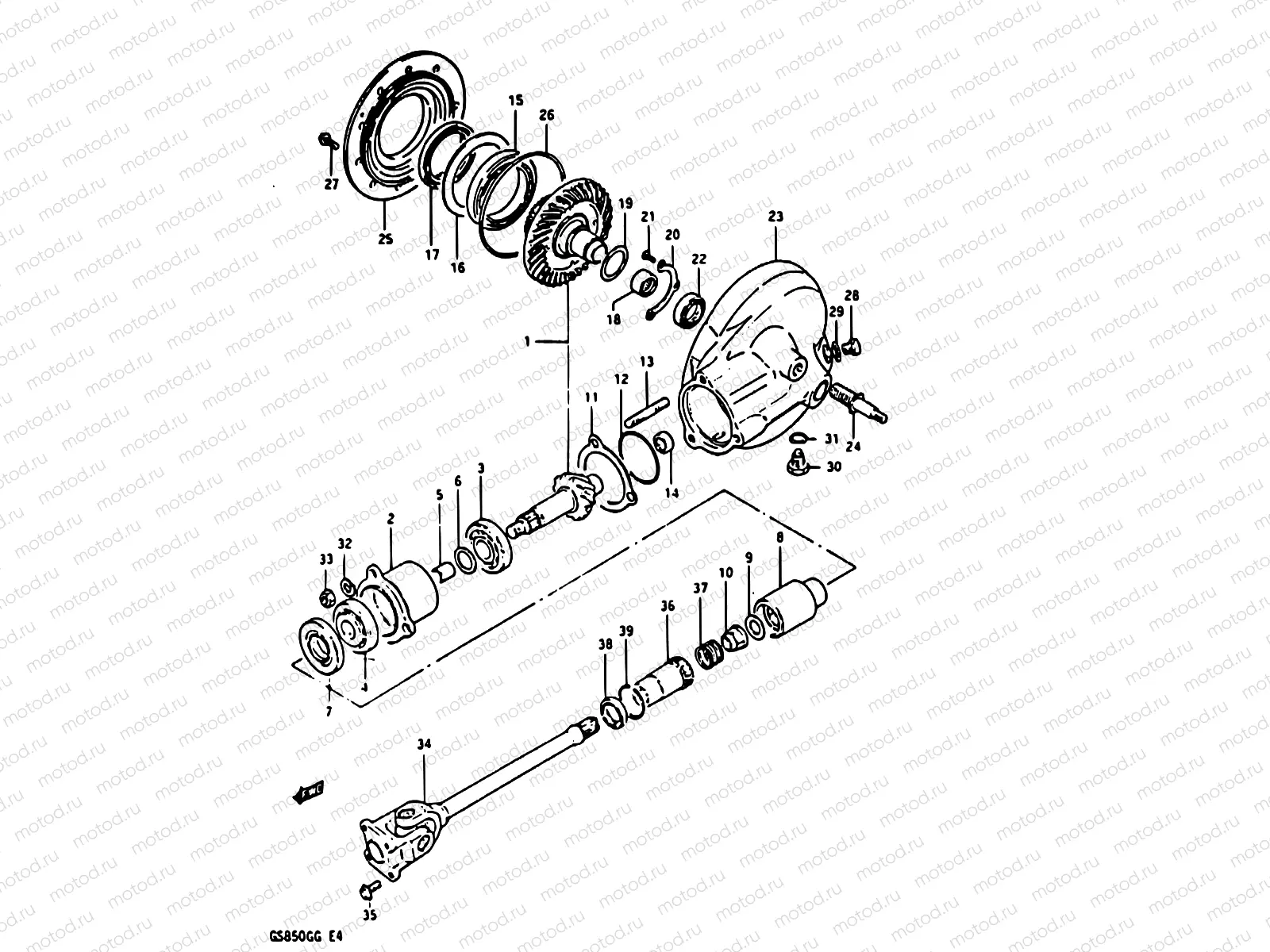 18 - PROPELLER SHAFT - FINAL DRIVE GEAR