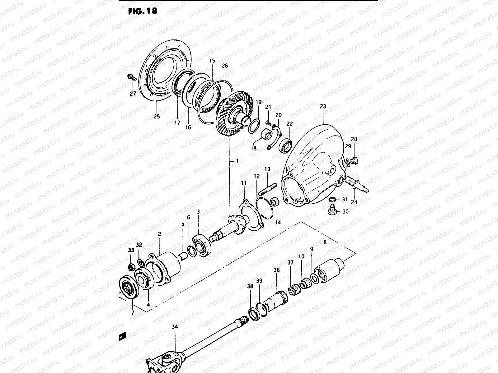 18 - PROPELLER SHAFT - FINAL DRIVE GEAR