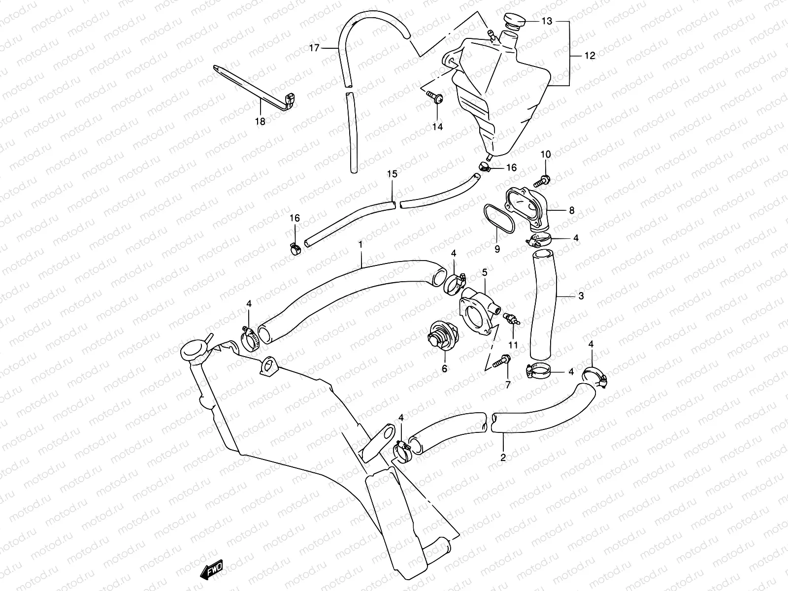 18 - RADIATOR HOSE (MODEL T/V)