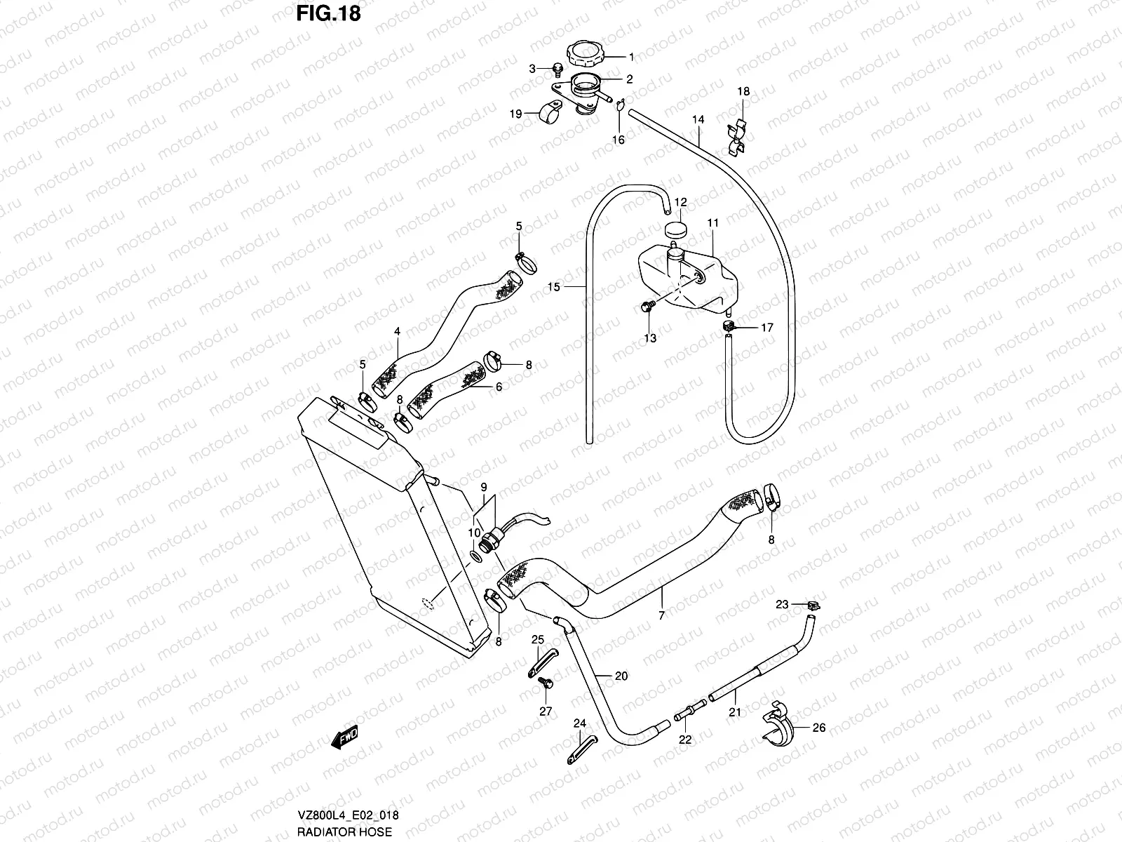 18 - RADIATOR HOSE (VZ800L4 E02)