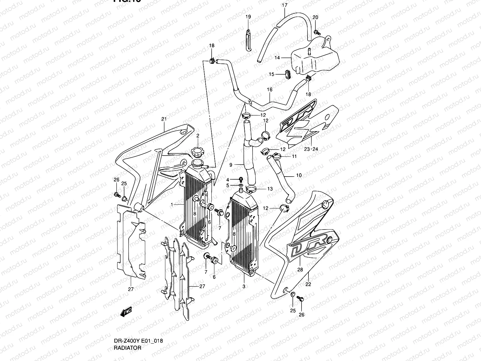 18 - RADIATOR (MODEL Y/K1)