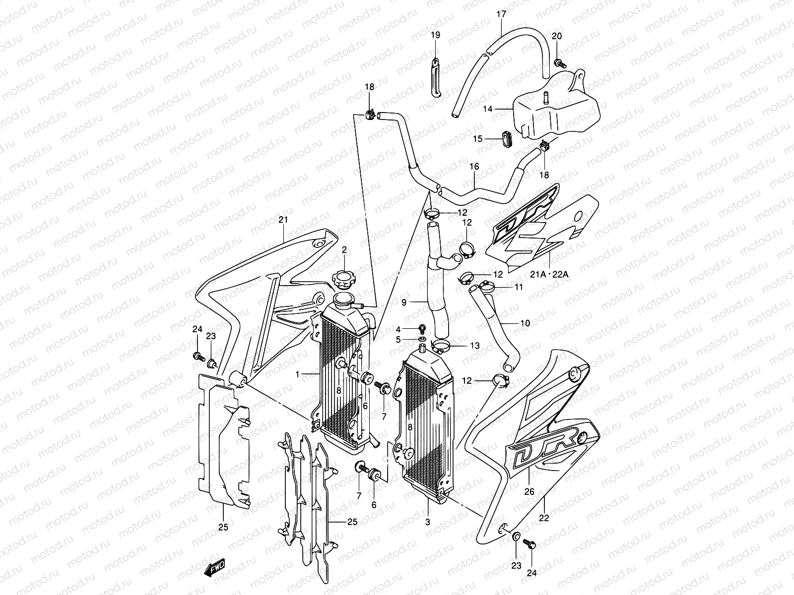18 - RADIATOR (MODEL Y/K1)
