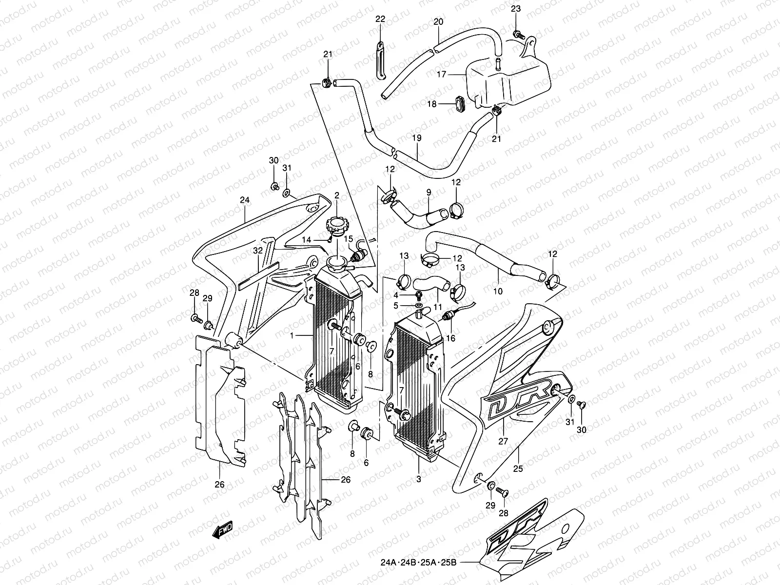18 - RADIATOR (MODEL Y/K1)
