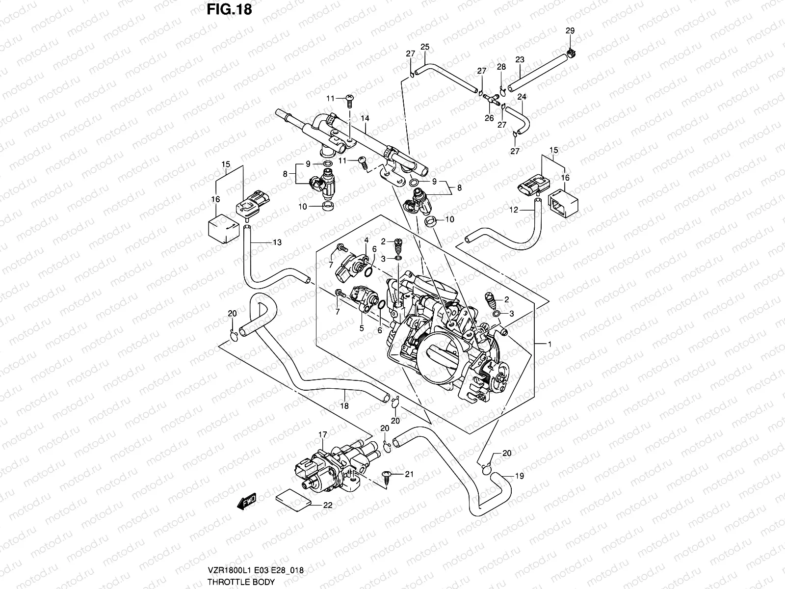 18 - THROTTLE BODY (VZR1800ZL1 E33)