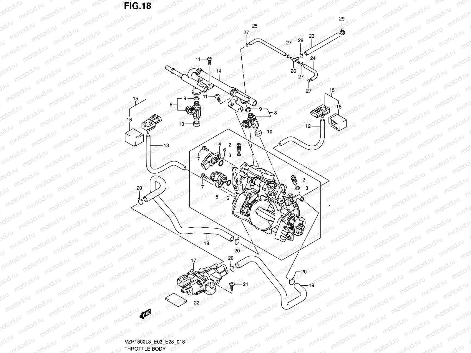 18 - THROTTLE BODY (VZR1800ZL3 E33)