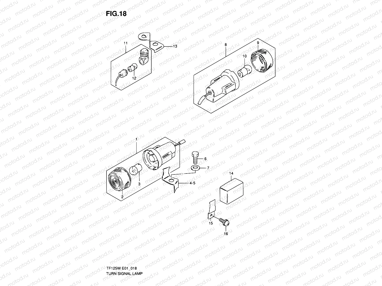 18 - TURN SIGNAL LAMP (MODEL X E24)