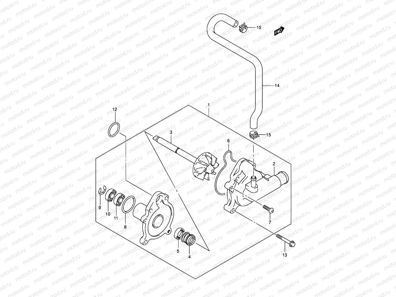 18 - WATER PUMP (MODEL K3/K4)
