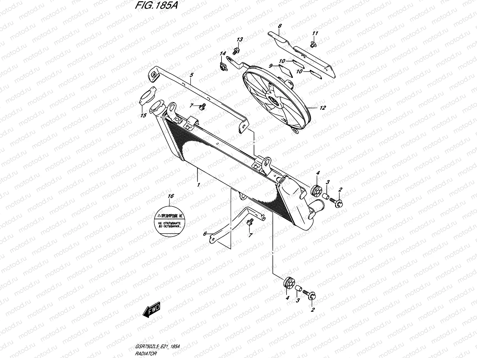 185A - RADIATOR (GSR750ZL5 E21)